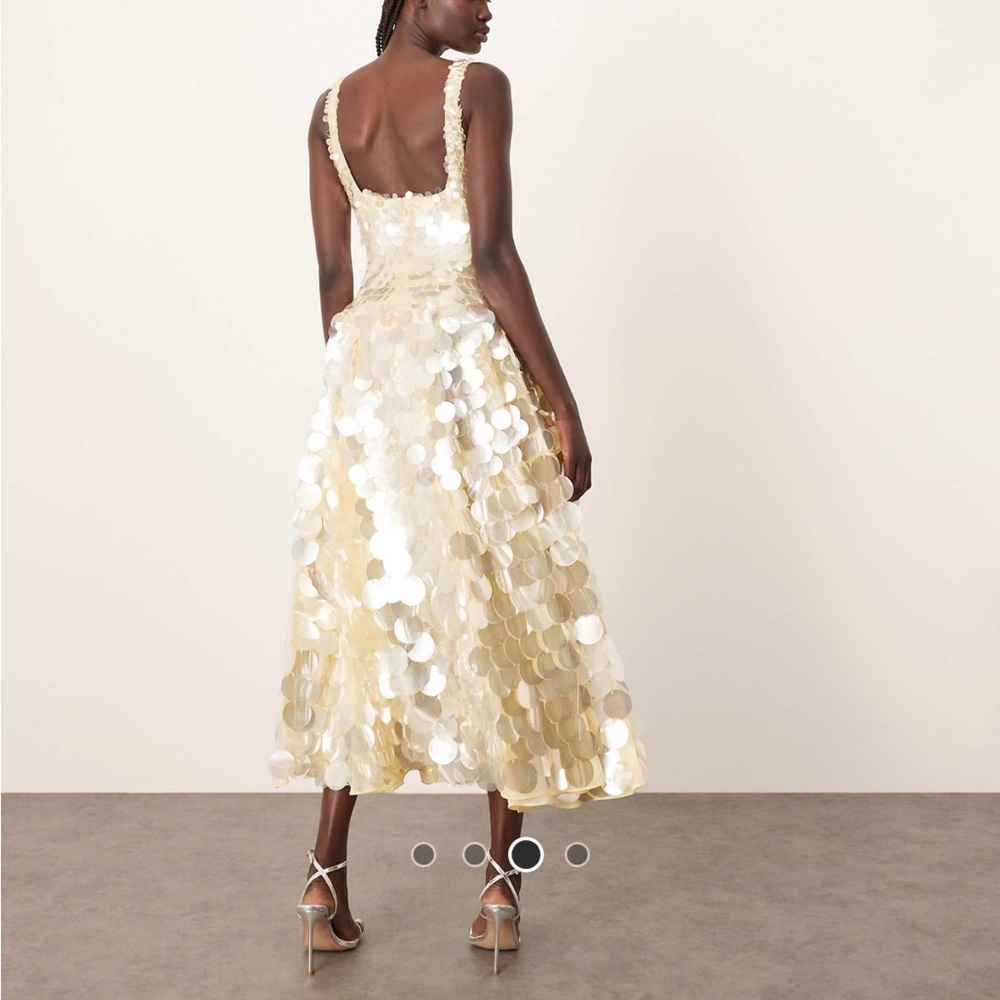 ASOS Gold Sequin Midi Dress - Picture 3 of 3